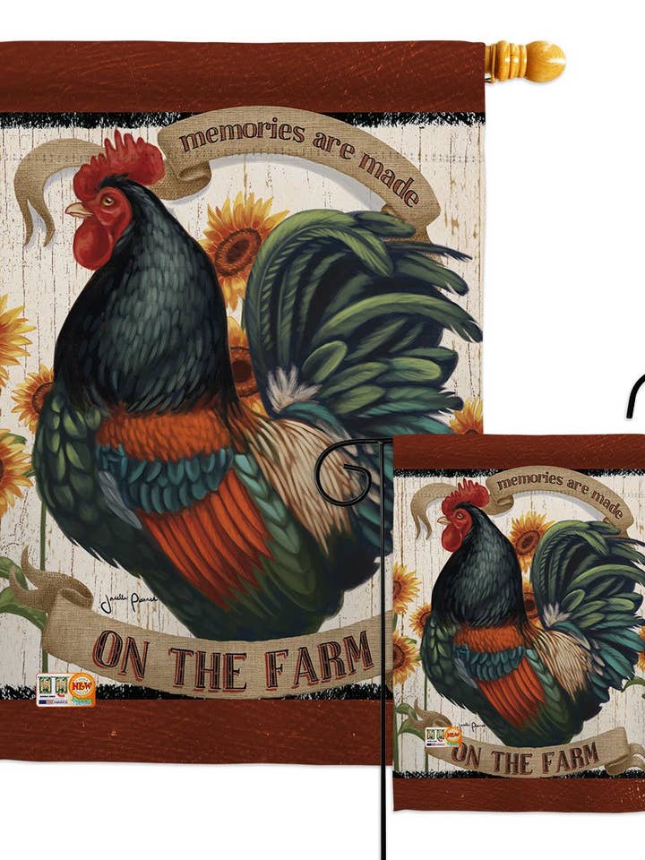 Herinneringen op de boerderij dieren Barnyard Animal Primitive Flag voor wholesale door Two Group Flag Co