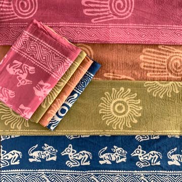 Tesoros Trading Company - Vente Serviette de plage - Tissu en coton précolombien teint naturellement, Inde4