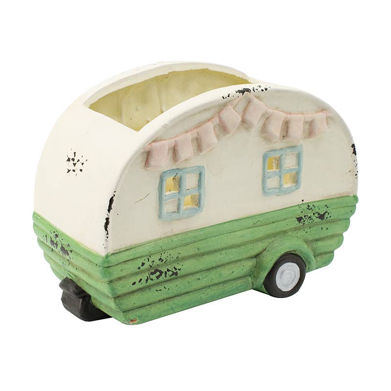 A&B Home Group Inc. - Wholesale Plant Pot - 8.5x4x6" Crm Camper Planter,Wh/Gr 6EA/CTN1