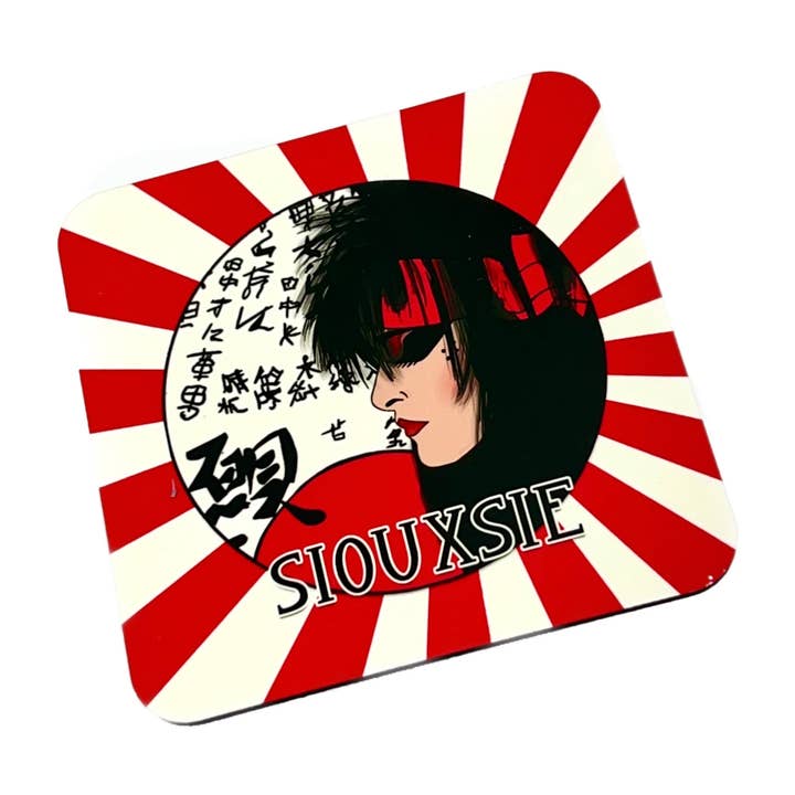 Siouxsie Sioux 1980s Goth Punk Inspired Drinks Coaster for wholesale by Bite Your Granny