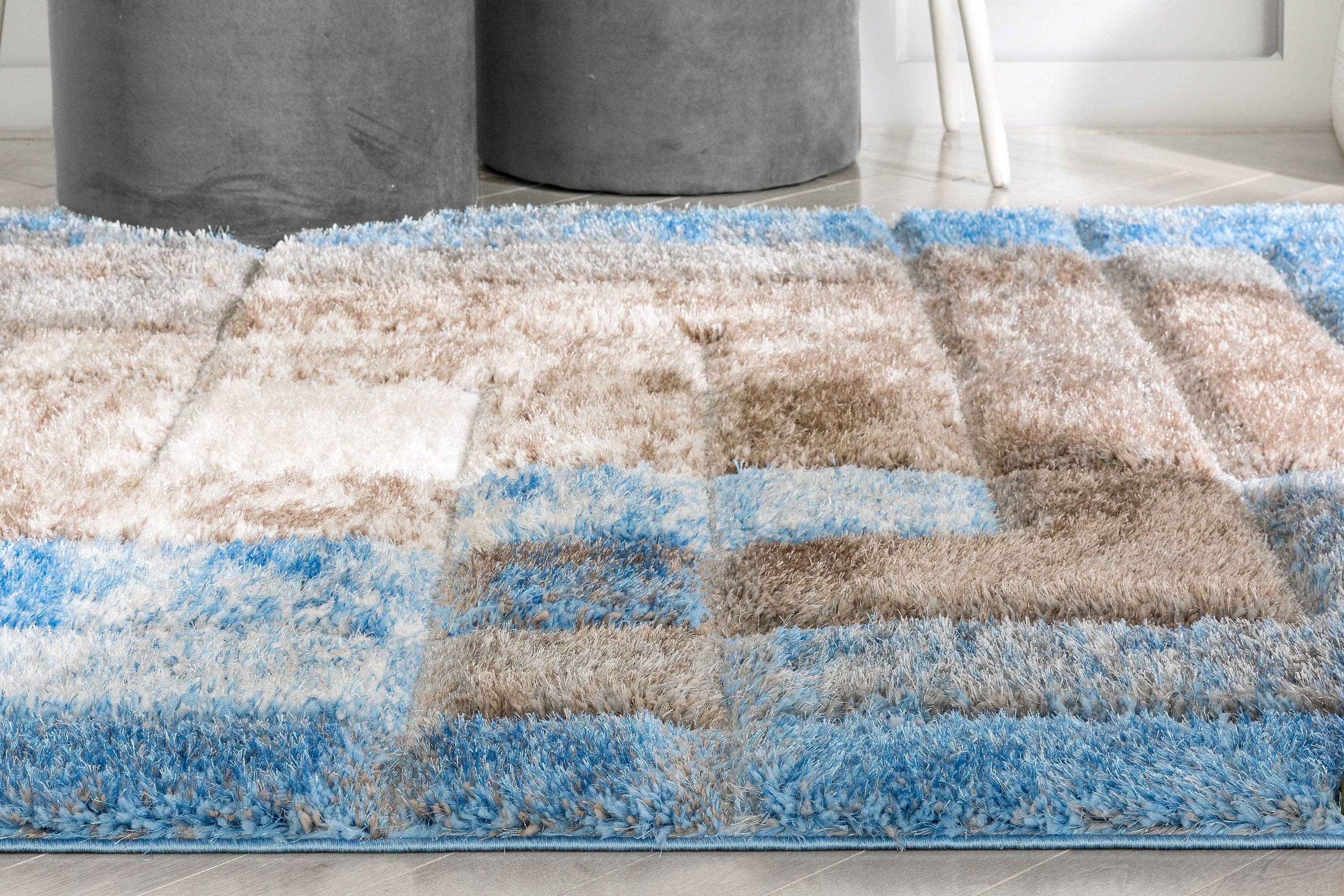 Well Woven - Wholesale Area Rug - Kenzo Retro Geometric Pattern 3D Textured Shag Grey Light10