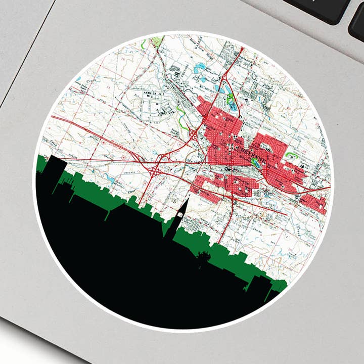 Paperfinch Design - Wholesale Sticker - Cheyenne Wyoming city sticker | Cheyenne map and skyline0