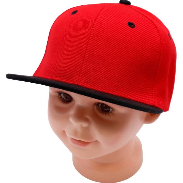 Cap Zone - Wholesale Baseball Cap - Kids - Kids Solid Twill Snap Back Flat Bill Cap26