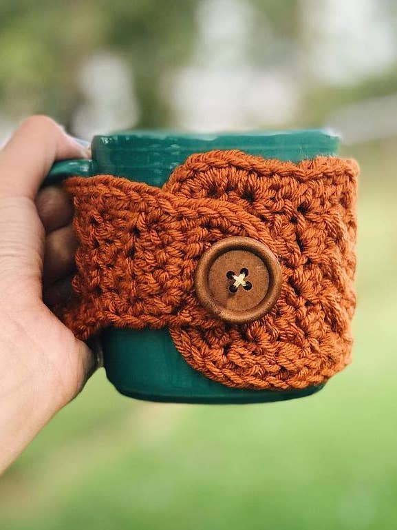 Handmade Crochet Mug Sweater Cozy for wholesale by The Yarn Lilly