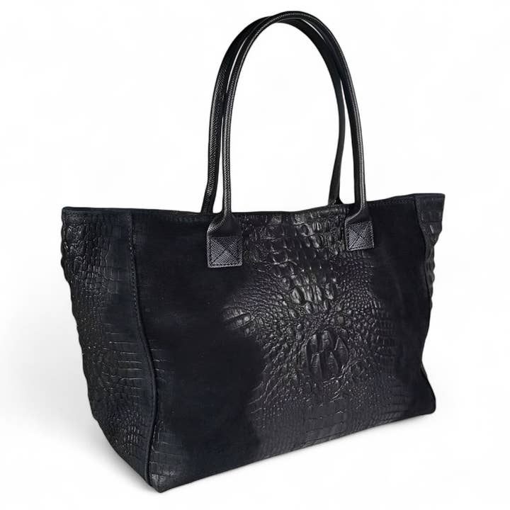 ZEEN - Wholesale Shoulder Bag - Women's - LOLA Croco Nero leather BAG1