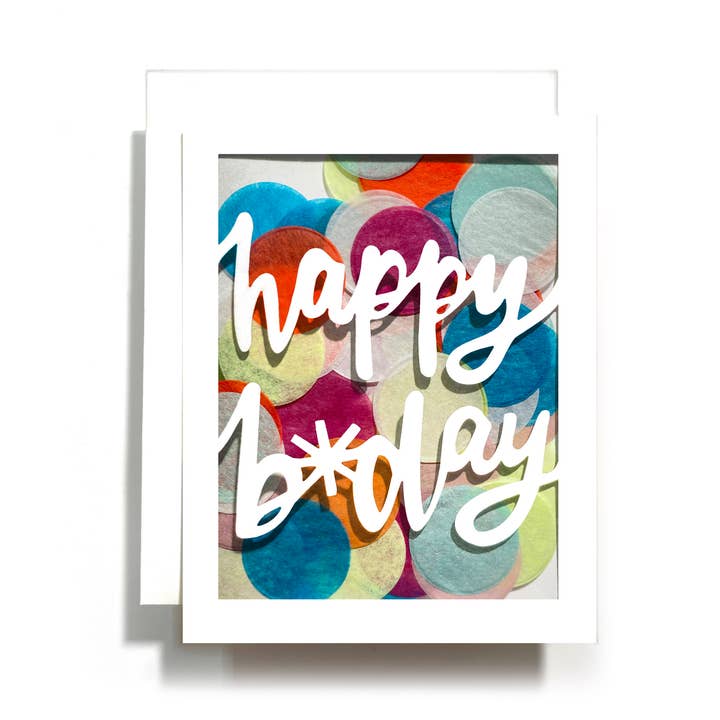 B*Day Confetti Card for wholesale by The Paper Curator