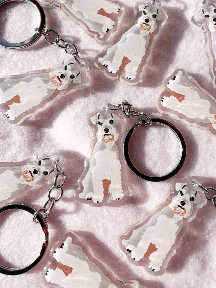 Schnauzer Keychain for wholesale by Our Cheery Corner