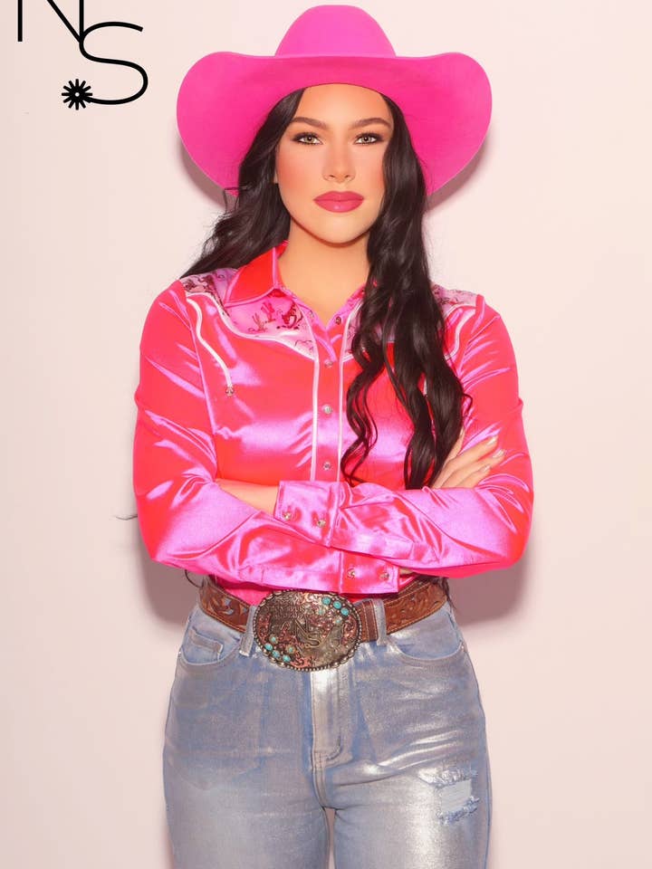 Neon Spur LLC - Wholesale Button Down Shirt - Women's - Let 'Er Buck! Luxury Western Pearl Snap Rodeo Shirt4