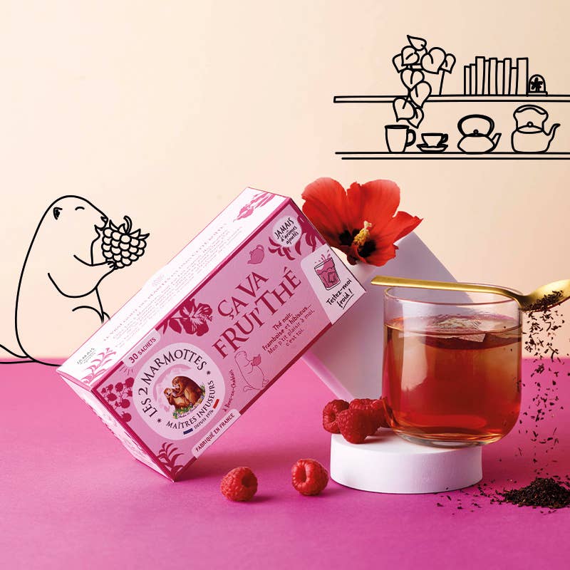 Les 2 Marmottes - Wholesale Tea Bags - Les 2 Marmottes Tea Ça va Frui'Thé - Organic Raspberry Black Tea3
