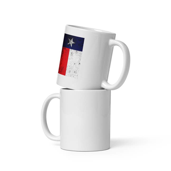 Mixed Texan Store - Wholesale Coffee Mug - Texas Distressed Flag White glossy mug