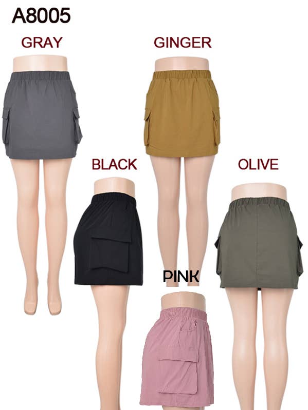 A8005 Cargo Pockets Skirt With Shorts Inside Mix Size 12Pcs for wholesale by SSImport