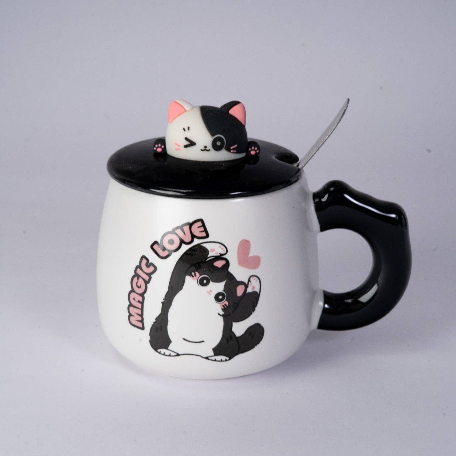 Urban Tokyo - Wholesale Coffee Mug - Cat 12oz Mug With Lid and Spoon (10/30)1