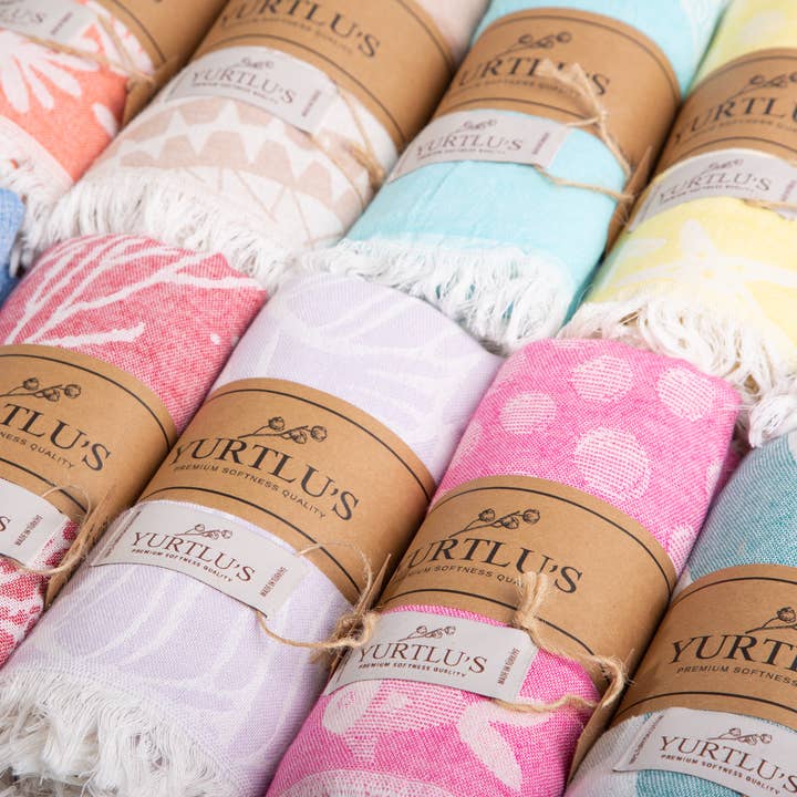 YURTLUS - Wholesale Beach towel - YURTLU'S Harmony Series 38"x72" Turkish Towel Highly Absorbent Pre-Washed - Black5