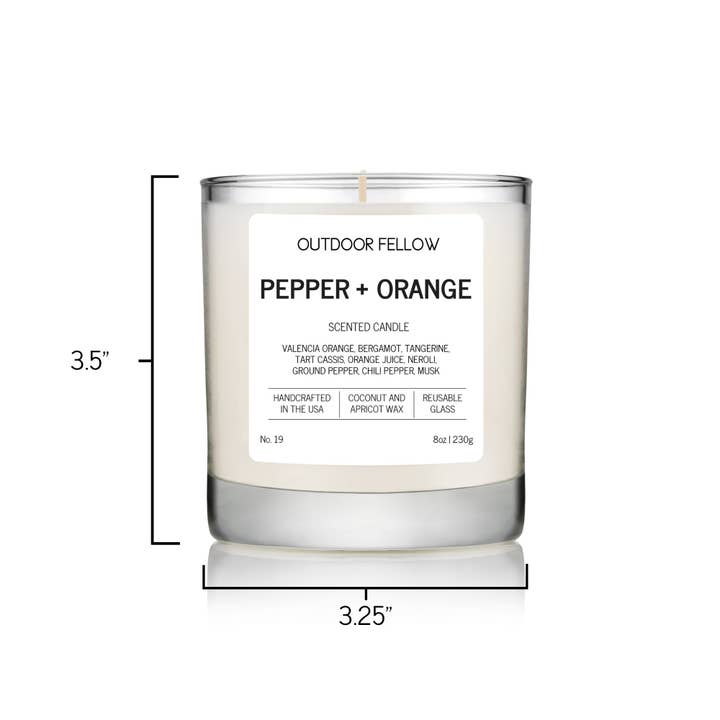 Outdoor Fellow - Wholesale Jar/Filled Candle - Pepper and Orange Scented Candle