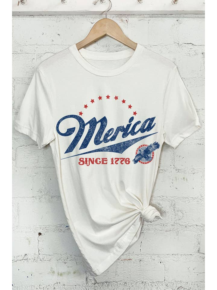 Rustee Clothing - Wholesale Screen Printed T-Shirt - Women's - MERICA SINCE 1776 EAGLE GRAPHIC TSHIRTS6