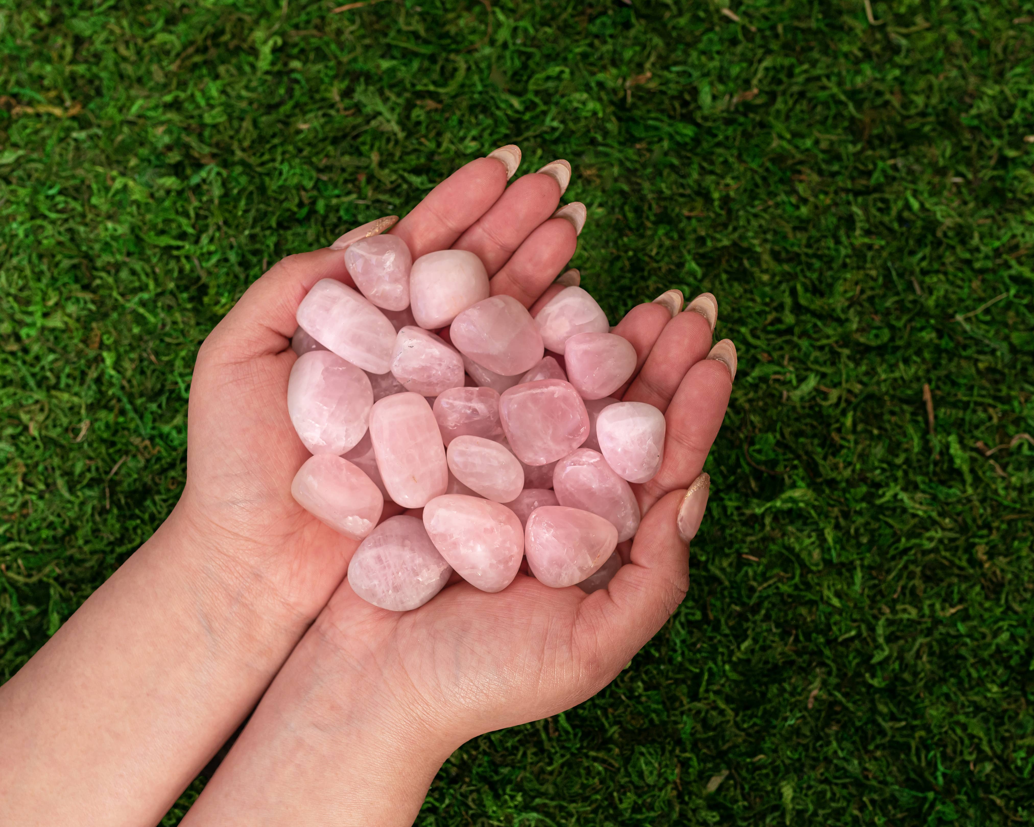 Sarimoire - Wholesale Spiritual Stone/Crystal - 1lb of Tumbled Smooth Natural Rose Quartz Crystals Bulk1