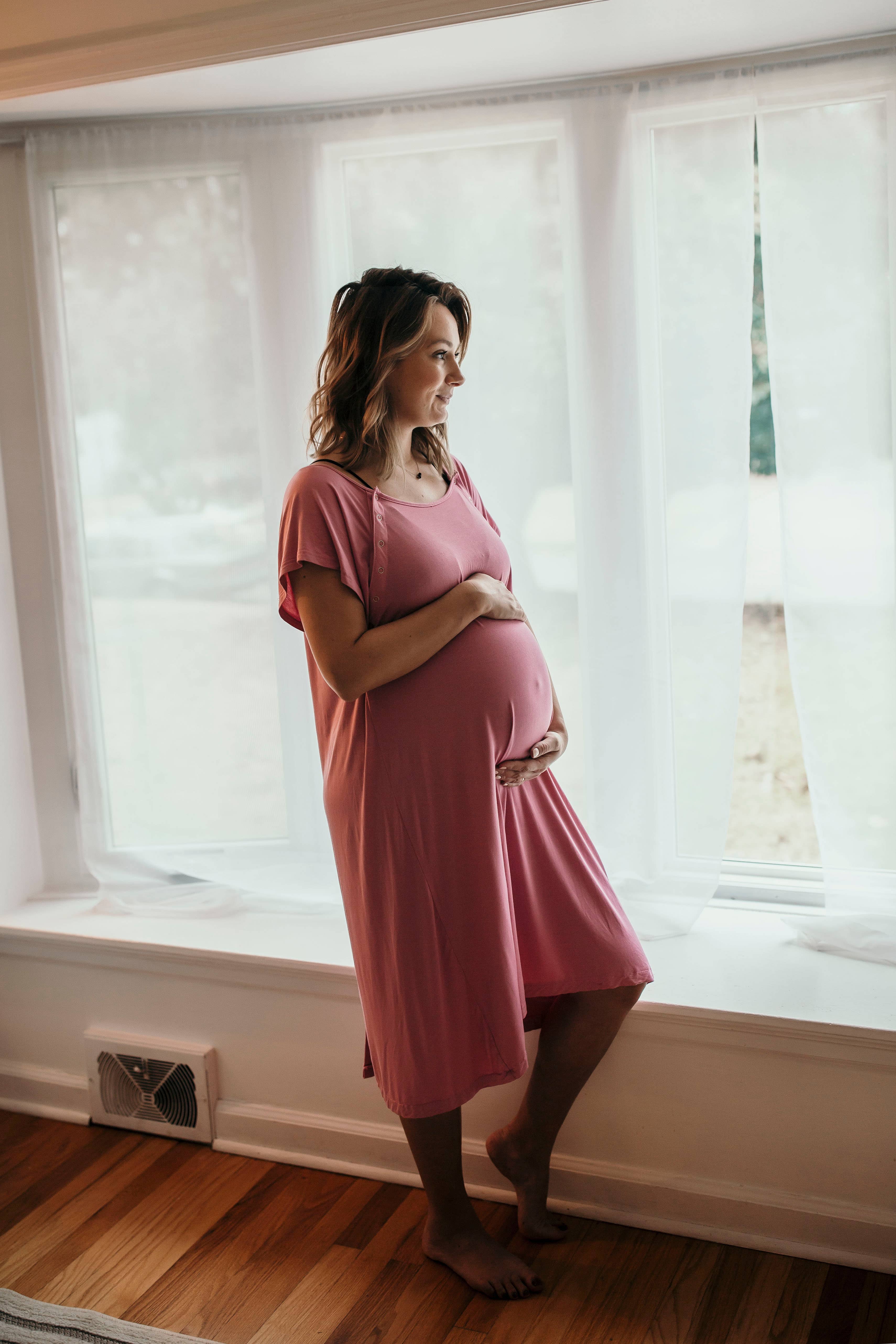 Three Little Tots - Wholesale Dress - Maternity - Rose Mommy Labor and Delivery/ Nursing Gown7