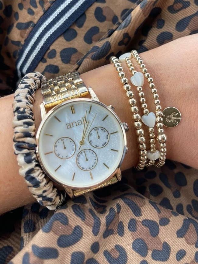 String Of Hearts Mother Of Pearl Bracelet for wholesale by Rebecca May Jewellery