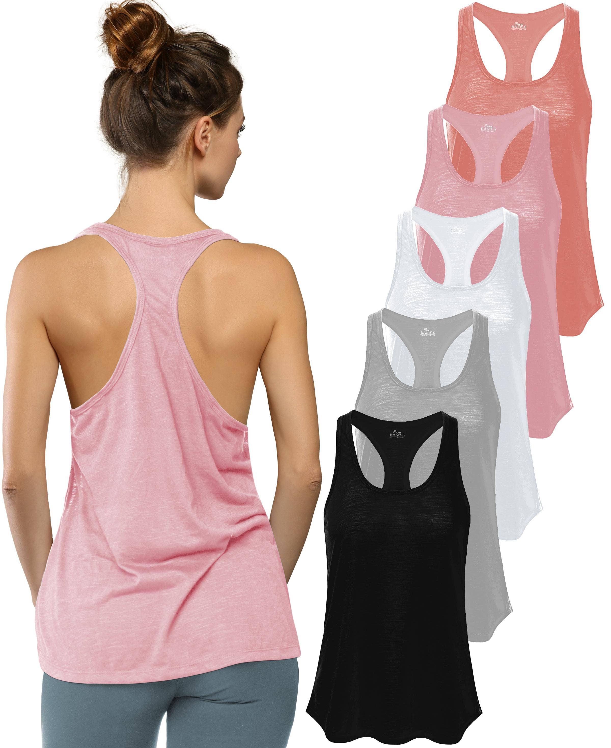 I-Wear Brands – Engroshandel Tanktop – Kvinder – 5 Pack Kvinder Svømmetøj Poly-Slub Udbrændthed Tank Top0