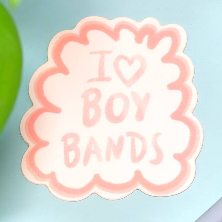 I Heart Boy Bands Sticker for wholesale by Whimsydew Art