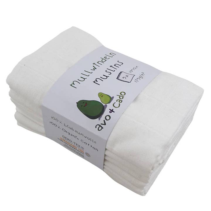 avo+cado - Wholesale Swaddle - Baby - Muslin diapers 70x70cm - 5 pcs - muslin cloths, burp cloths1