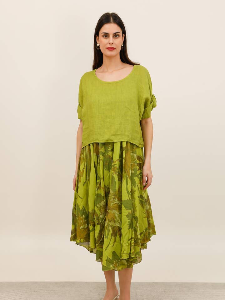 VESTIDO 11913 100%linho+6190 100%algodão por atacado de la maison des fibres naturelles