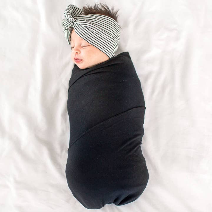 Knit Swaddle Blanket - Midnight for wholesale by Copper Pearl