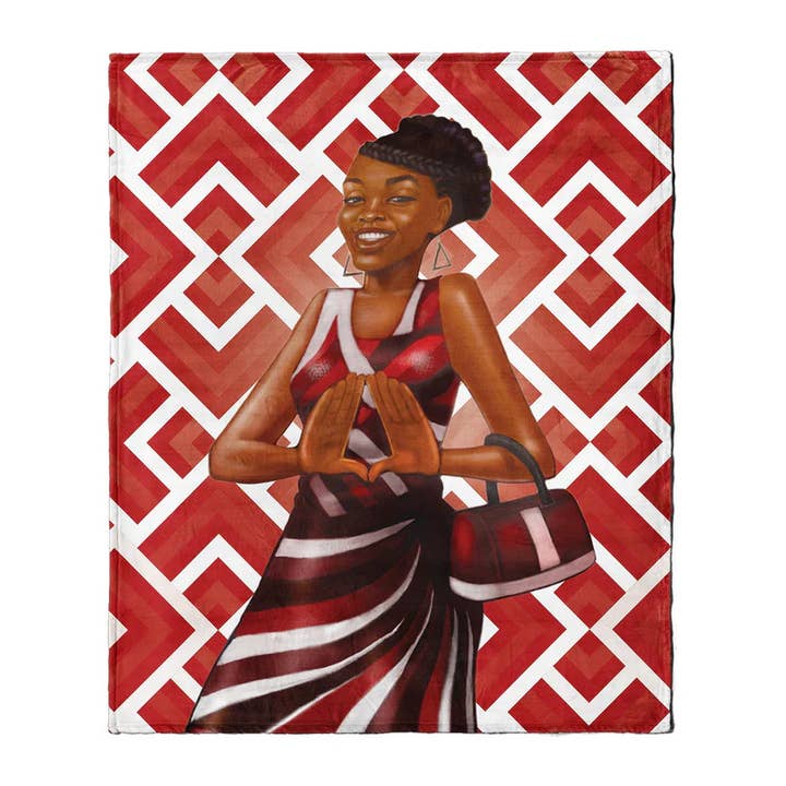 African American Expressions - Wholesale Throw Blanket - Red and White Blanket