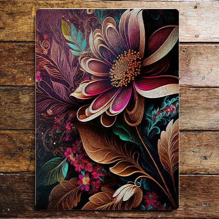 The British Metal Signs Company – Sinal por atacado – Expositor floral flores coloridas Placa Metal Sign