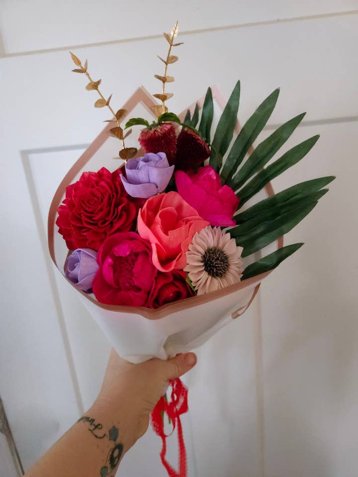 Coral and Pink Bouquet for wholesale by Wyldcraft Woods