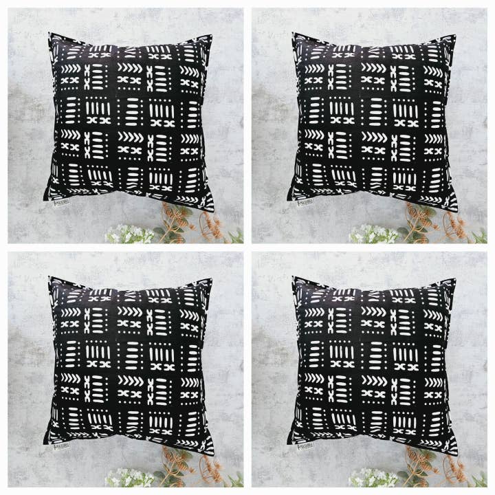 Set of 2 | 4 Cushion Covers |40x40cm | 100% Cotton Wax Ankara Fabric for wholesale by Mashona Collections