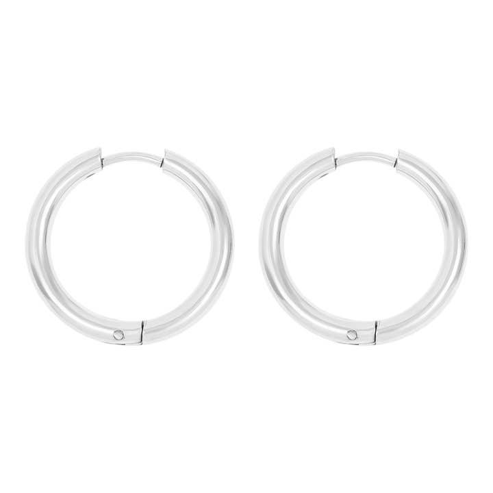 WJW - Wholesale Huggie Earrings - 18K Gold PVD Stainless Steel Circle Huggie Hoop Earrings2
