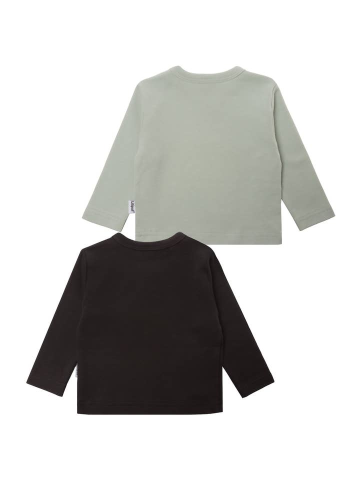 Liliput - Wholesale T-Shirt - Kids - 2-pack of long-sleeve shirts in reed and anthracite with "Nut" print1