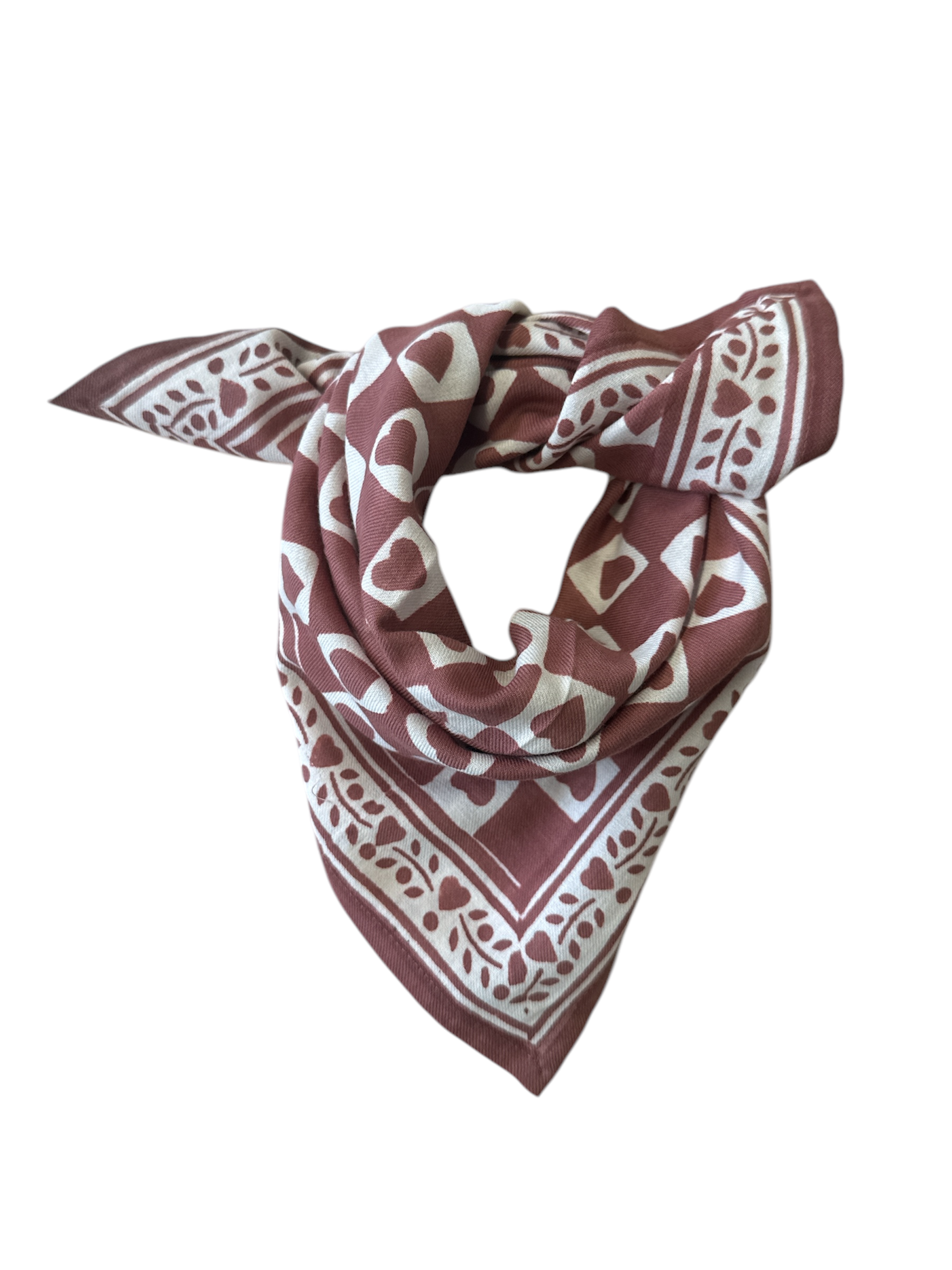 Maison Augustin - Wholesale Scarf - Kids - Baby Child Scarf Heart Plum 50 cm1