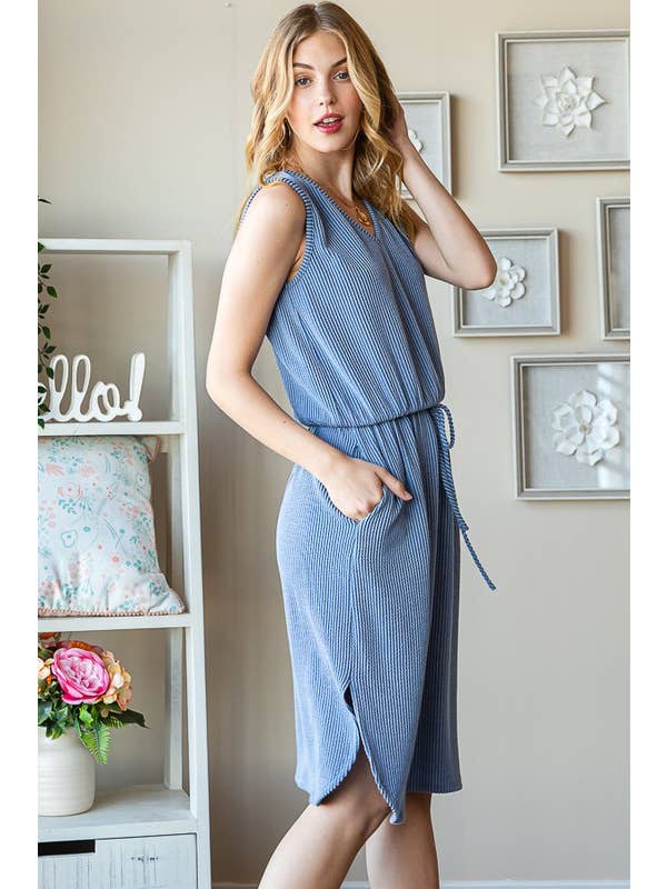 HEIMISH - Vendita all'ingrosso Vestito - Donna - MINI ABITO TINTA UNITA SENZA MANICHE ED6806-1012