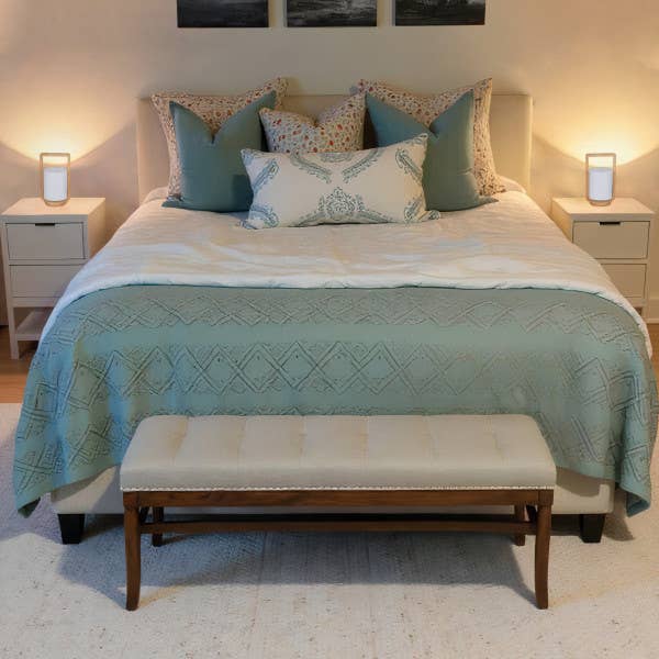 Wood Cylinder Two-Tone Table Lamps Set of 2 - White, 12 in. for wholesale by Sagebrook Home