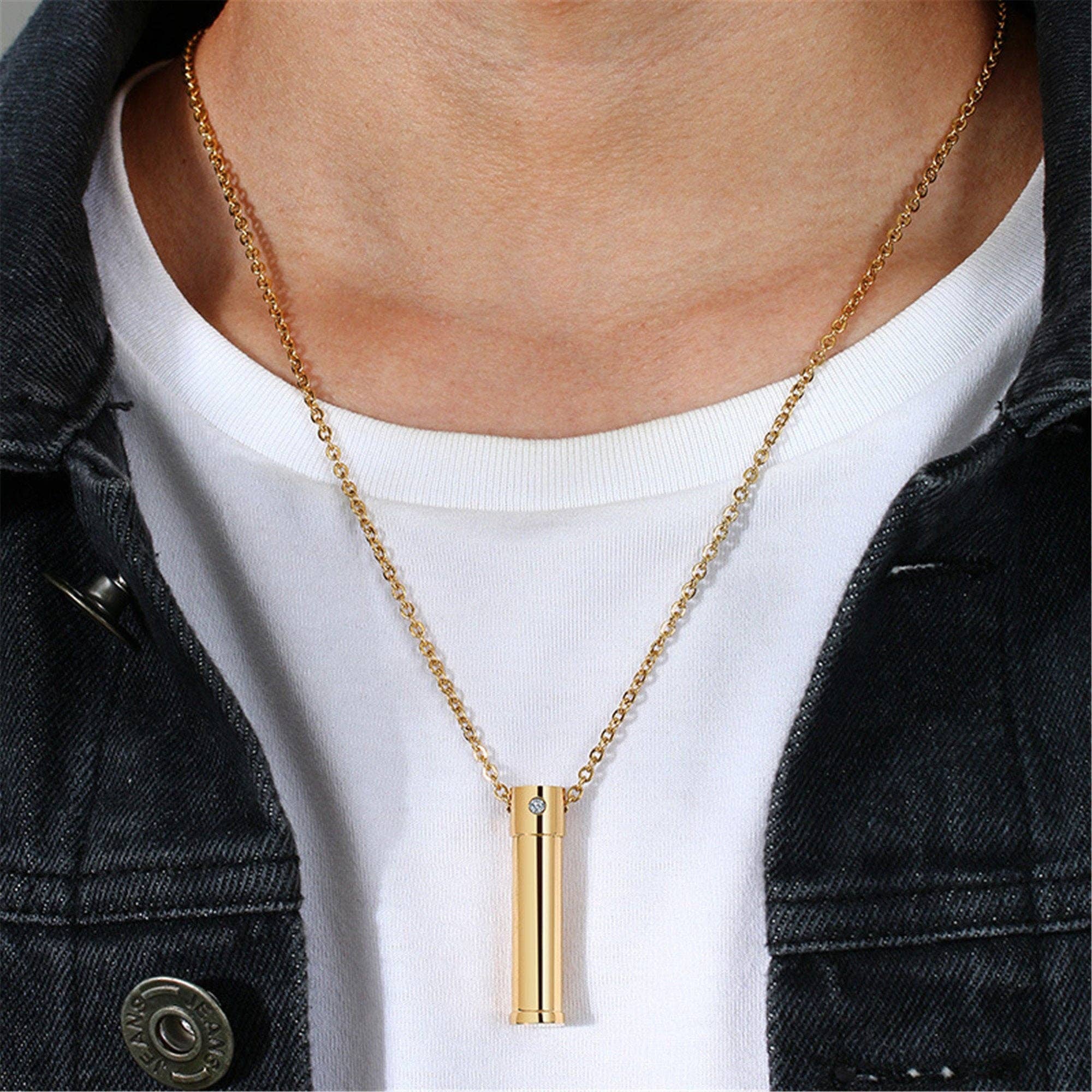 Perimade & Co. LLC - Wholesale Pendant/Charm Necklace - Gold Human Ashes Urn Pendant Necklace in Stainless Steel5