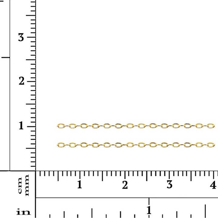 Plazko - Wholesale Link & Chain Necklace - 14Kt Gold Filled 1.5x1mm Flat Drawn Delicate Cable Chain - 20ft1