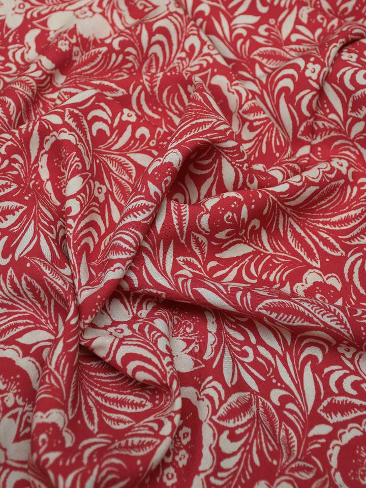 Viscose fabric - Maarinsky brick red for wholesale by COUSETTE
