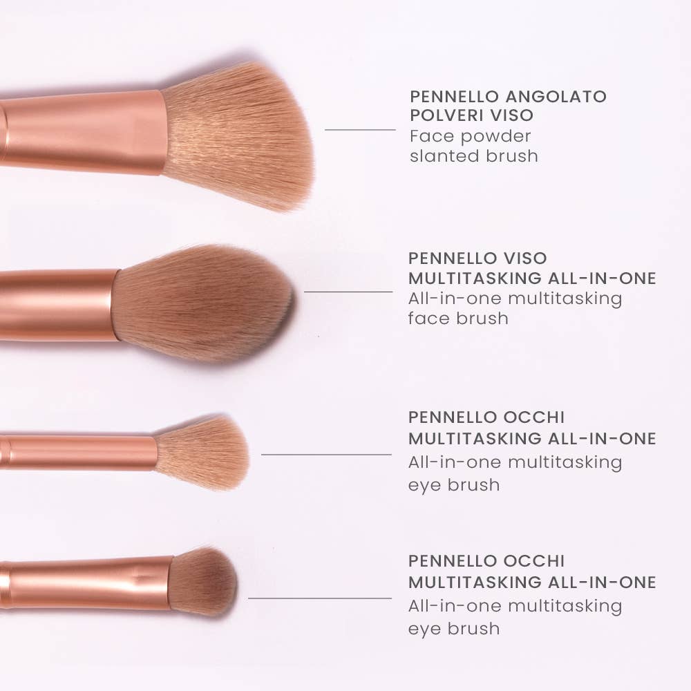 MIA COSMETICS SRL – Großhandel Make-up-Pinsel-Set – Starter-Pinselset für Gesicht und Augen mit Kosmetiktasche2