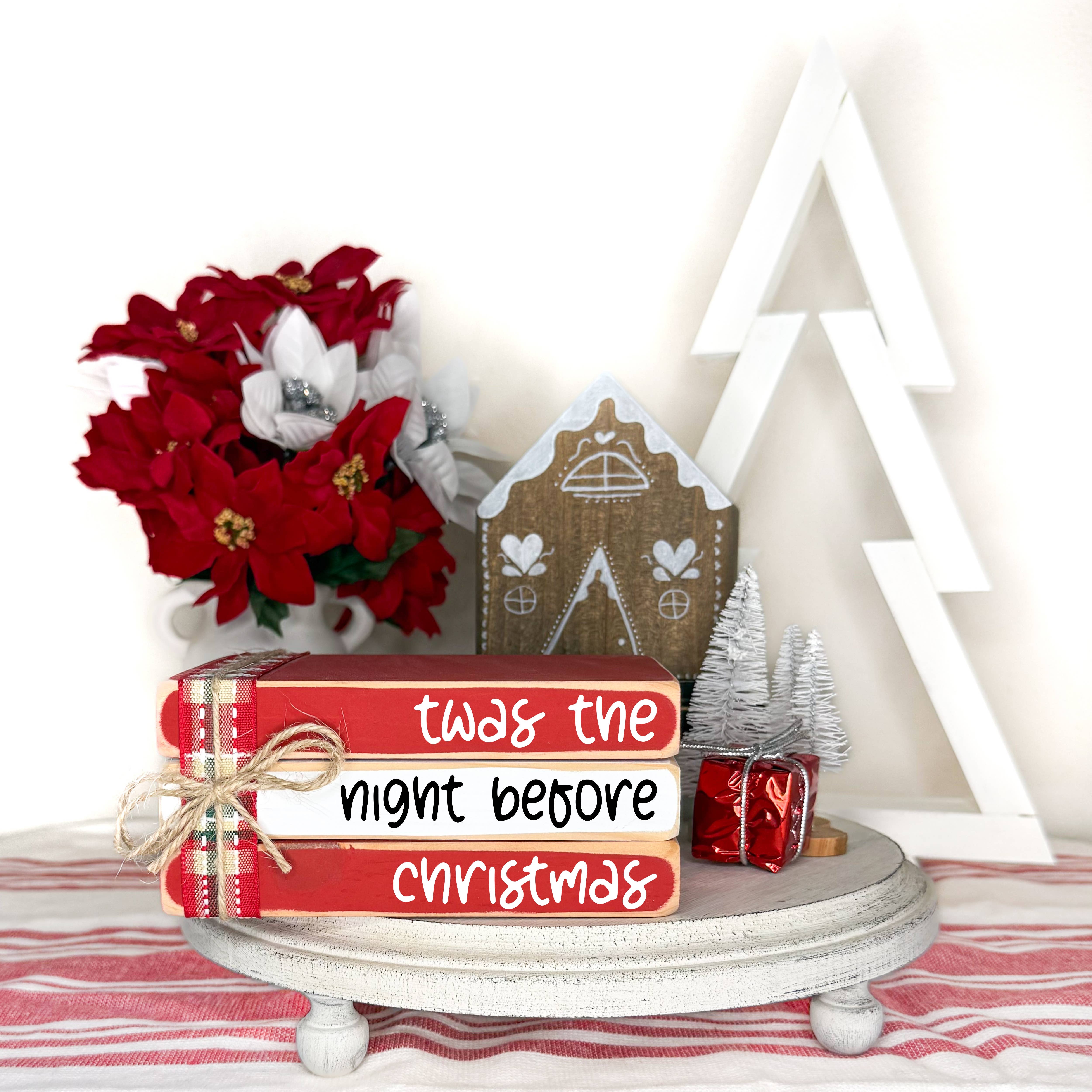 Ruaille Buaille Co - Venta al por mayor Decoración navideña - Decoración navideña de diciembre | Mini pila de libros de Navidad1