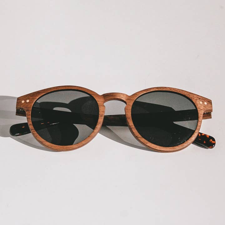Monroe - Óculos de Sol Redondos de Madeira Feitos à Mão Estilo Olho de Gato por atacado de Wear Walters