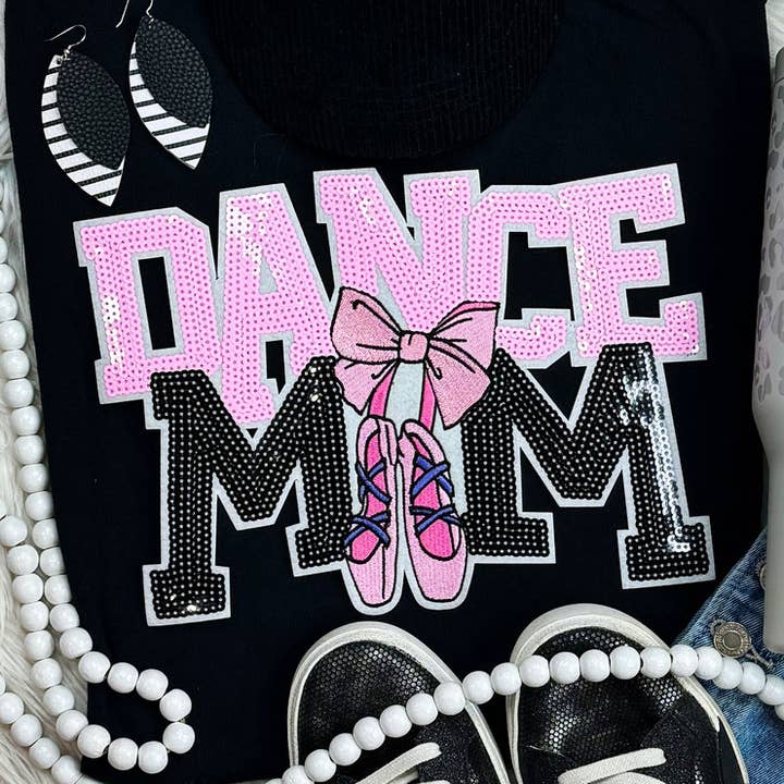 Light Pink Sequin Dance Mom Patch for wholesale by Trendy Transfers