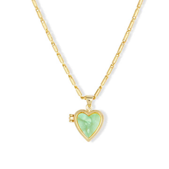 Ashiana London - Wholesale Locket Necklace - Roxy Aqua Heart Locket Necklace