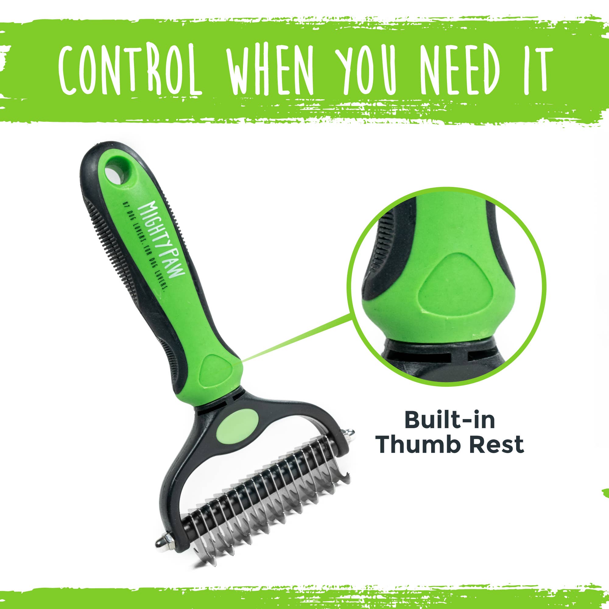 Vert Râteau de toilettage pour chien Mighty Paw en vente sur Faire3