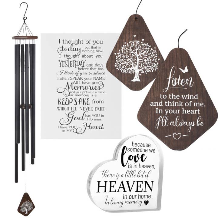 The Wind Chime Co - Wholesale Wind Chime - Gift Bundle Memorial Serenity Large Deep Tone Wind Chime Church Bells, Thoughtful Gift For Special Occasions or Reflections 55”