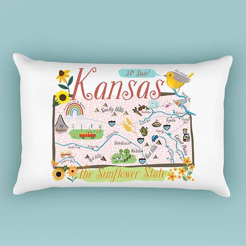 Kansas Decorative Pillow (with Insert) for wholesale by Gooseberry Designs
