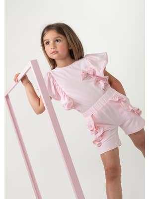 Caramelo Kids - Fashion Collection - Wholesale Top & Short Set - Kids - Elevated Essentials Ruffle Short Set1