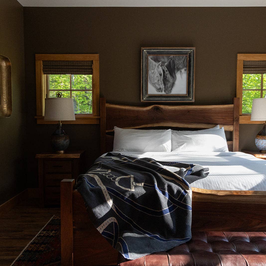 In2Green - Wholesale Throw Blanket - Cotton Sustainable Knit Patterned Throw Blanket - Equestrian Tack6