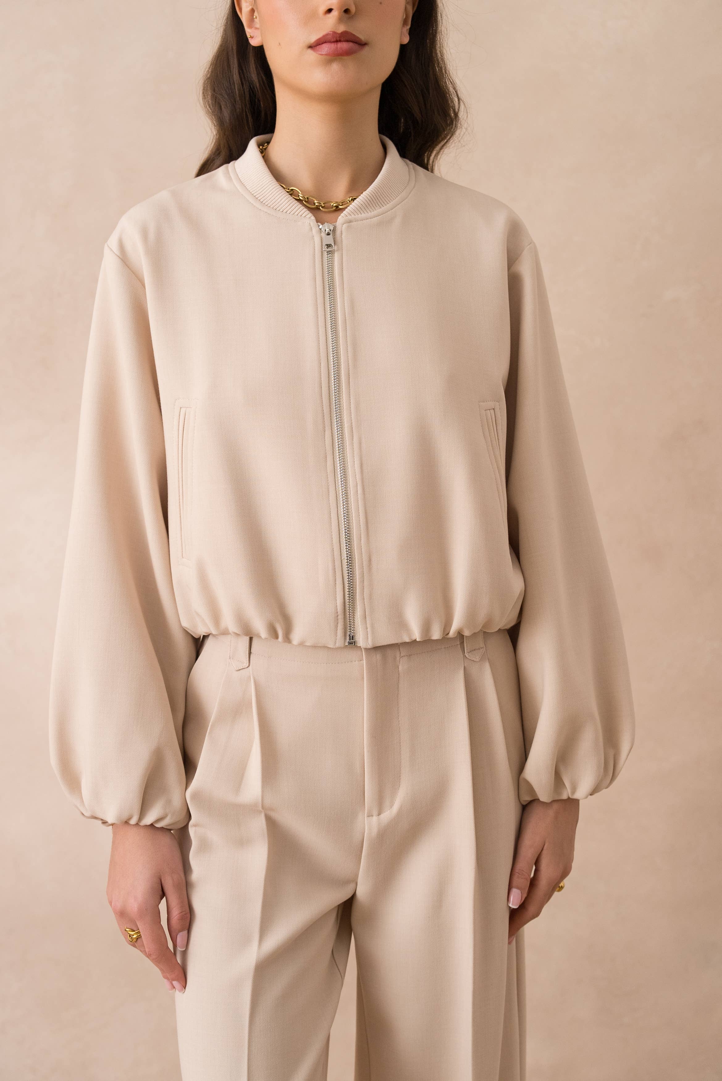 Attentif Paris - Wholesale Bomber Jacket - Women's - [Aura] Short bomber jacket with classic collar31